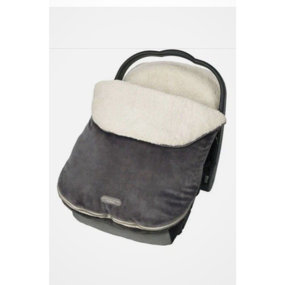 JJ Cole BundleMe Gray Plush Fleece Infant Car Seat & Stroller Cover